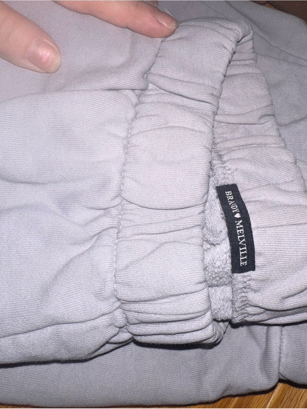 Brandy Melville Light Gray Fleece-Lined Sweatpants